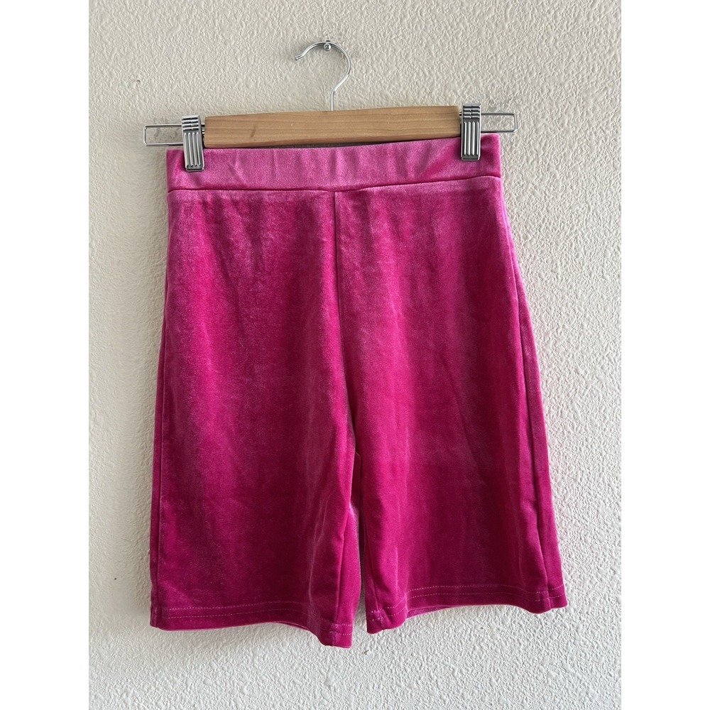 Adika NWT Hot Pink Velvet Rhinestone "DON'T" Biker Shorts Size XS Y2K McBling